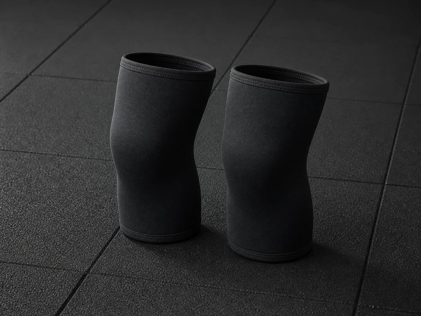 Illustrative product photograph of unbranded black knee sleeves