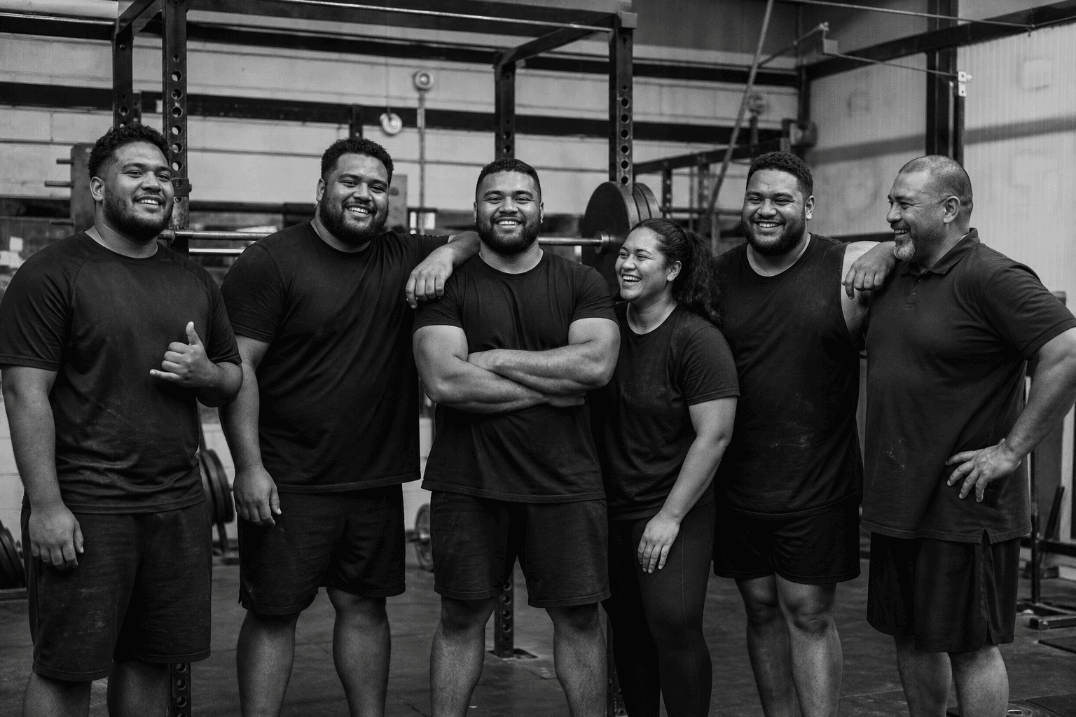 Group of people gathered in a gym